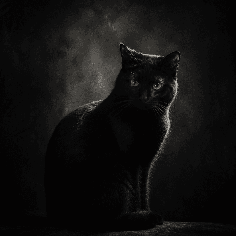 Black cat in the Noir style