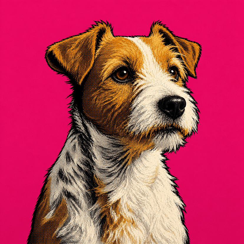 Jack Russell in the Pop Art style